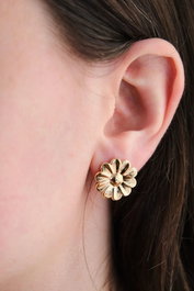 Heliophilia Silver Pendientes de Latón con Circonio Dorado